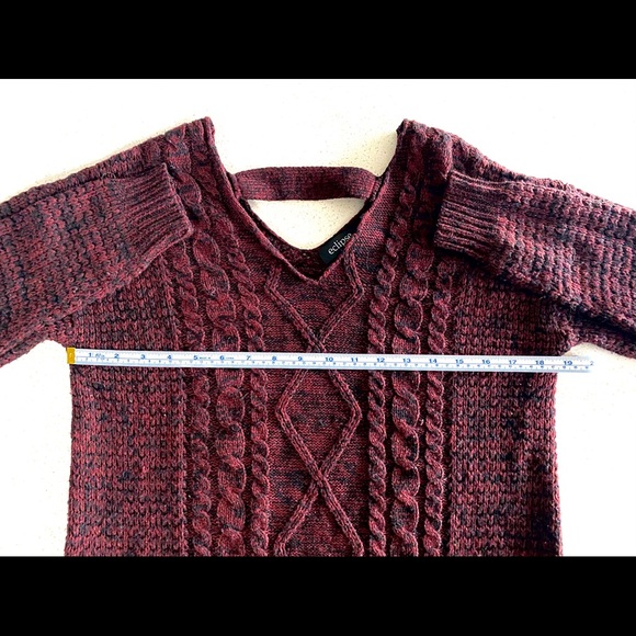 Eclipse long sleeve oversized sweater, size S, colour Maroon - Picture 4 of 9